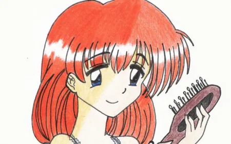 Desenho - Mulher Ruiva com Camisola - Colorido - Desenho 138 capa