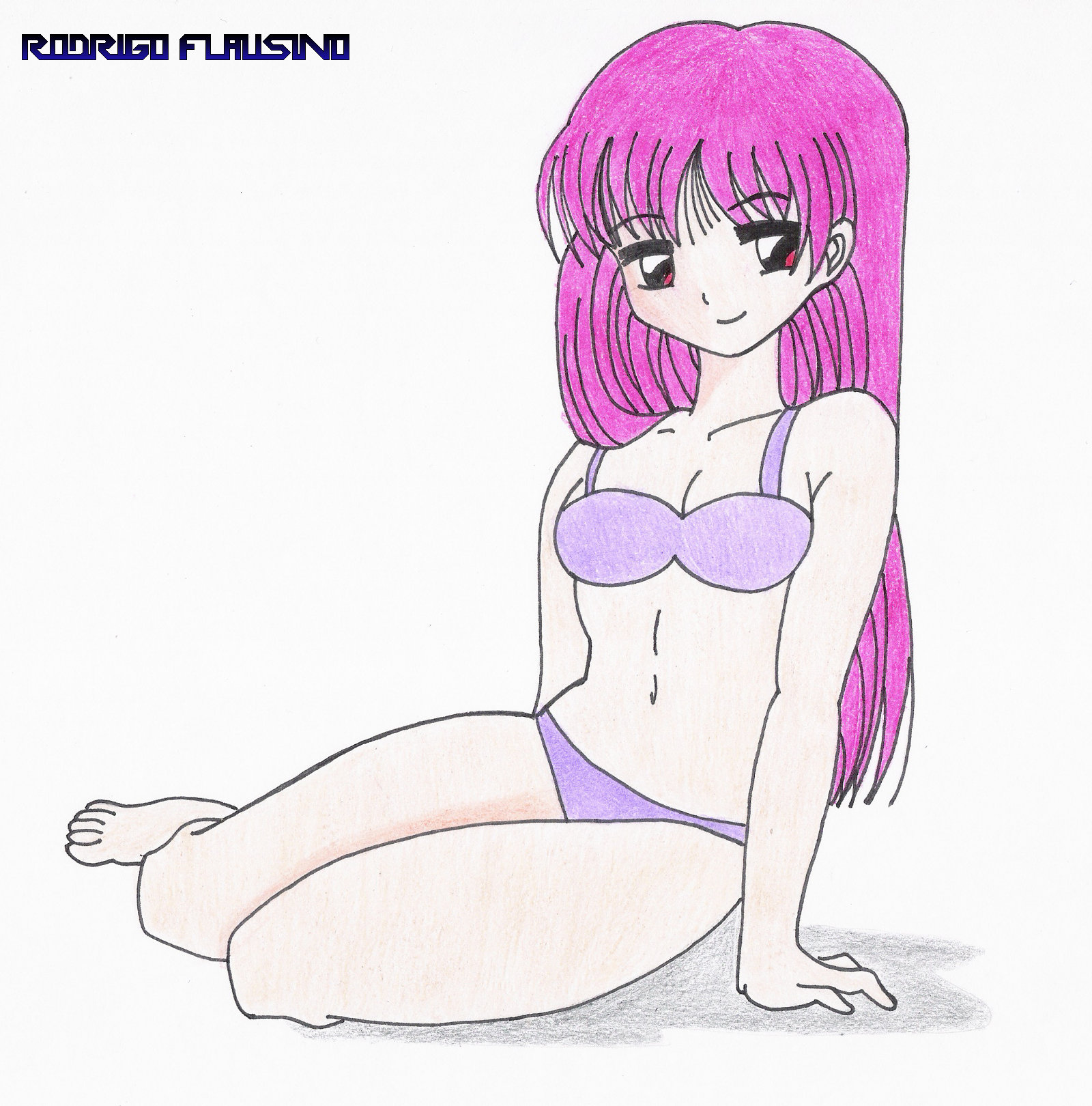 Desenho - Mulher de Biquíni em estilo anime - Desenho 153
