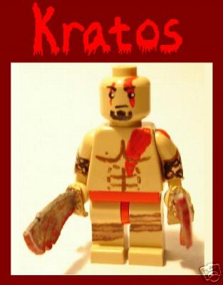 Kratos, de God of War, feito em Lego
