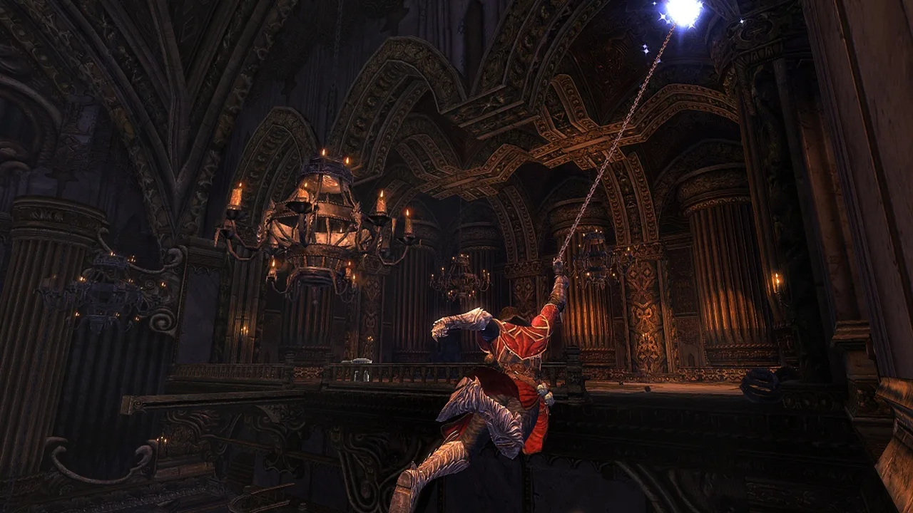 using the combat cross to swing to safety