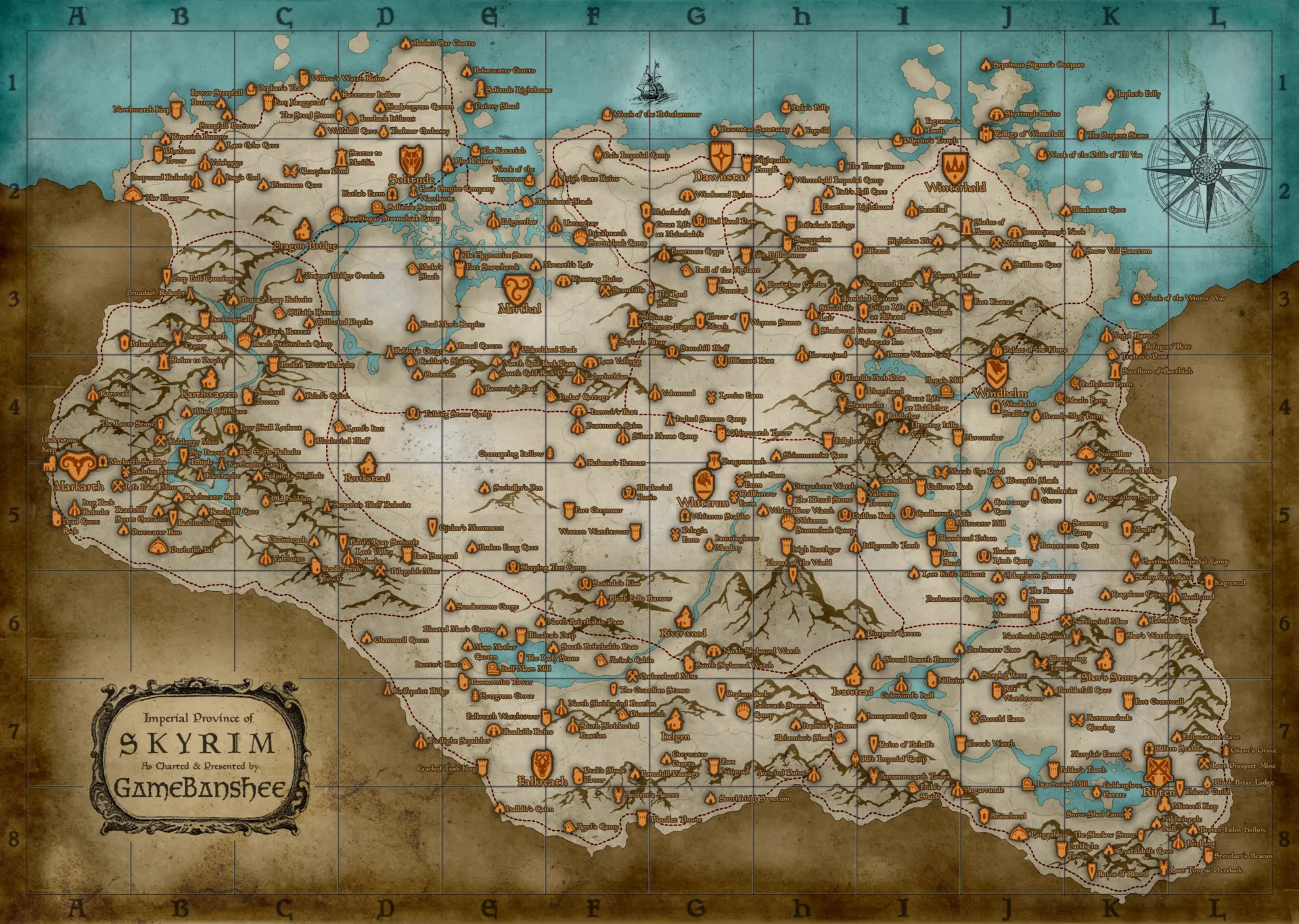 Mapa de Skyrim em alta resolução