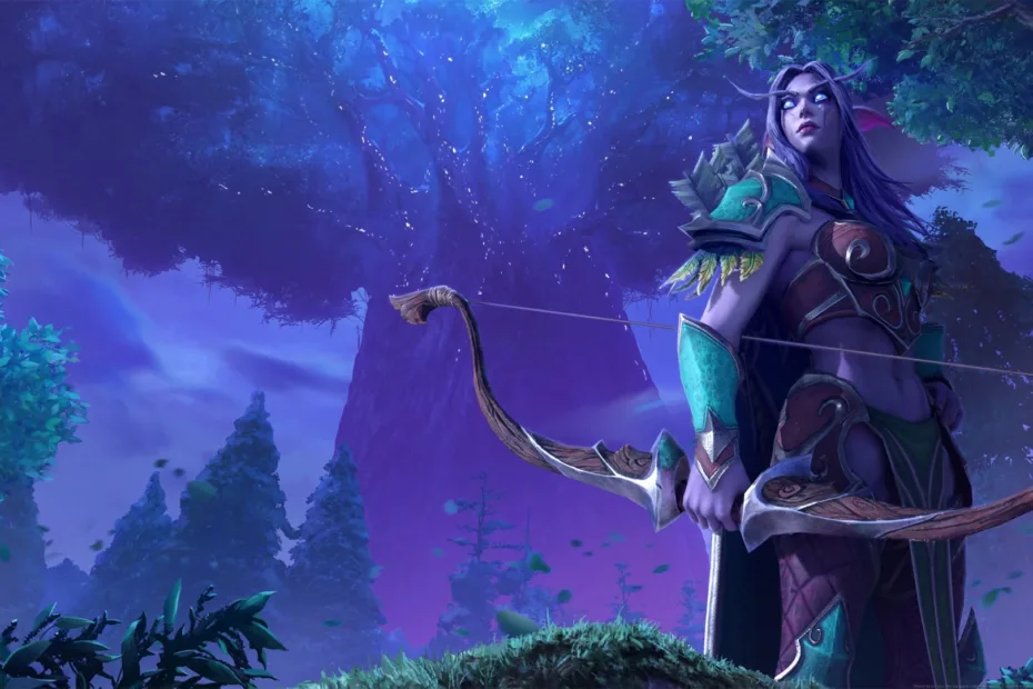 World of Warcraft Wallpaper Full HD - Caçadora Elfa Noturna