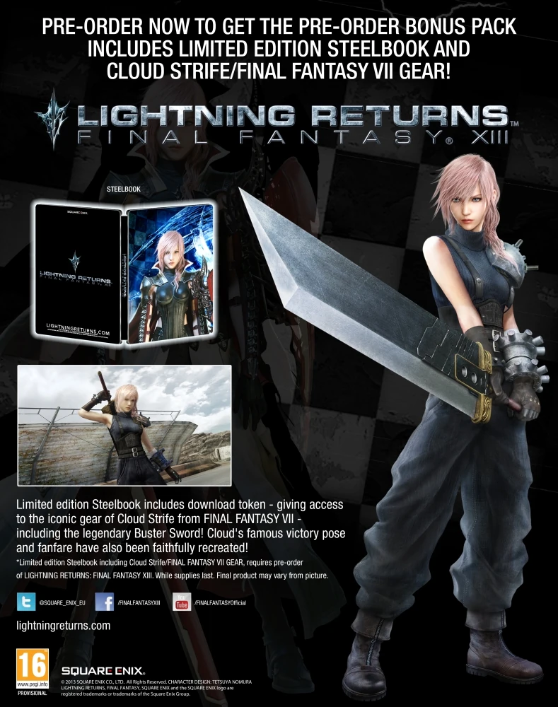 Poster de Lightning Returns com detalhes dos DLCs