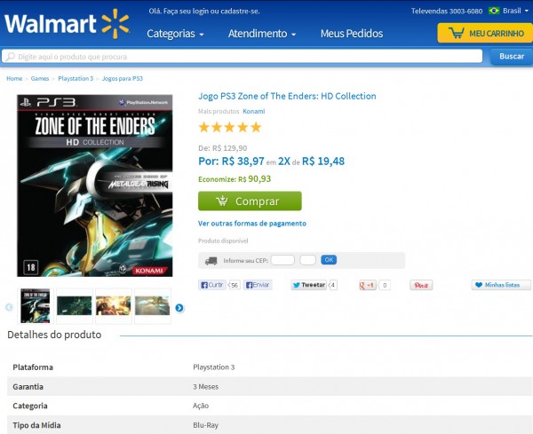 Zone of The Enders Promocao Walmart
