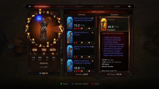 Diablo III - X360 Screenshot - Menu