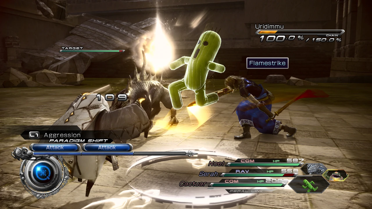 Final Fantasy XIII-2 - Cactuar - Combat Battle Screenshot