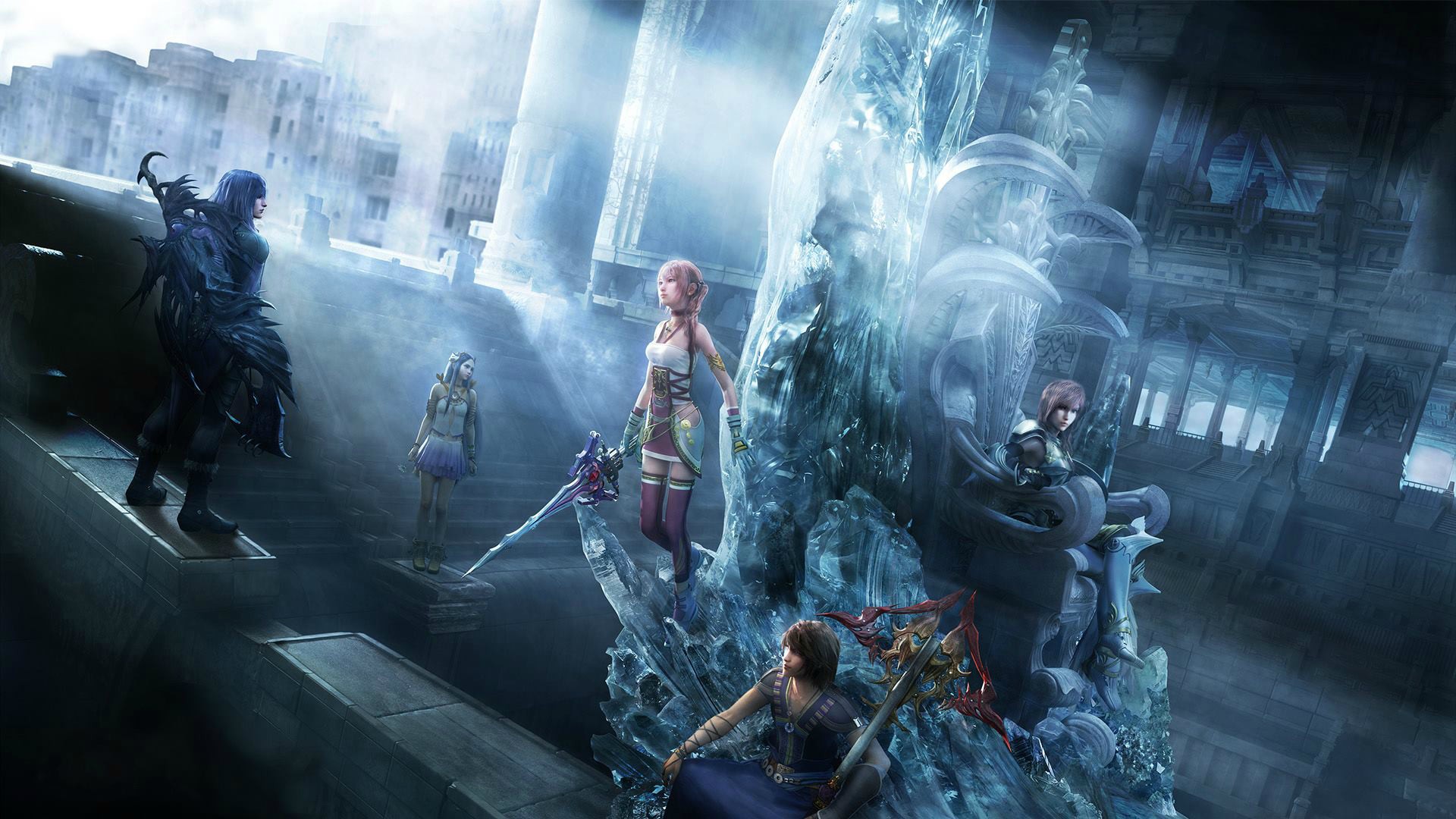 Final Fantasy XIII-2 - Wallpaper Full HD - Characters CGI Render - 1920x1080