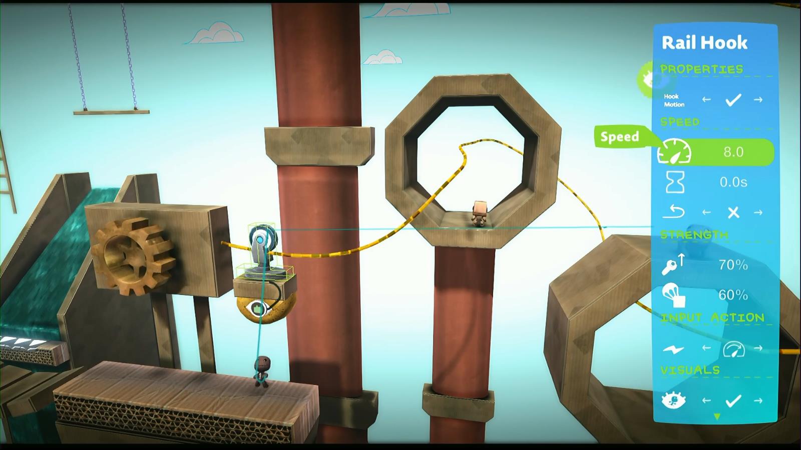 LittleBigPlanet 3 - Creator Mode 07 - Rail Hook Properties