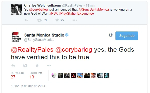 God of War - Confirmação de Novo Game - Twitter 3