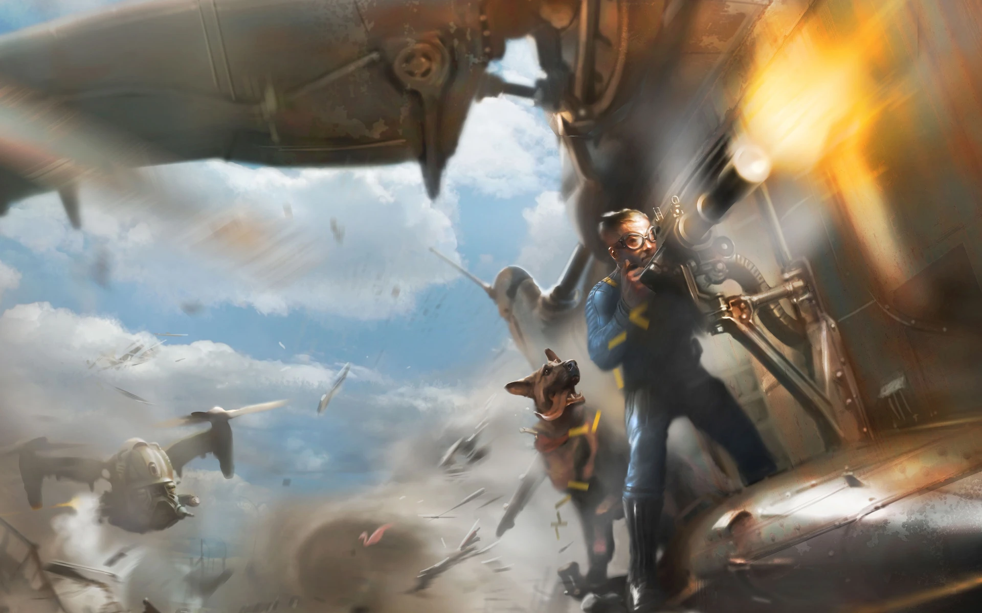 Fallout 4 - Wallpaper Full HD - Personagem e Dogmeat - 1920x1200
