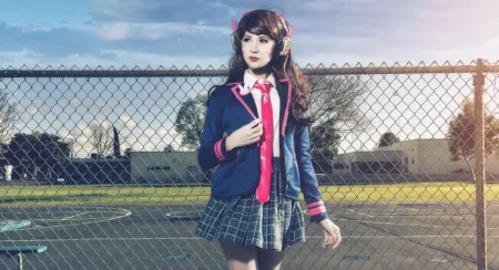 D.VA Colegial - Cosplay de Overwatch - Topo 02
