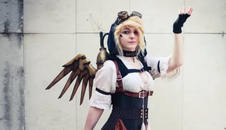 Steampunk Mercy - Overwatch Cosplay - capa