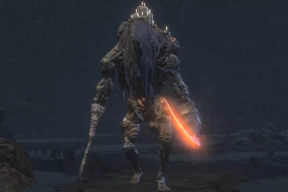 Bloodborne - Gigante com espada flamejante