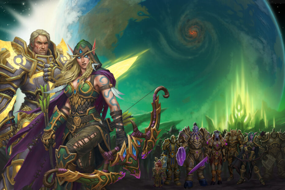 World of Warcraft Legion - KeyArt com Turalyon e Alleria