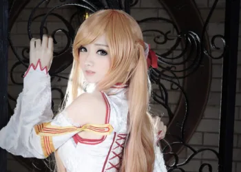 Cosplay Fofo e kawaii da Asuna - Sword Art Online - With White Dress - Vestido Branco 01