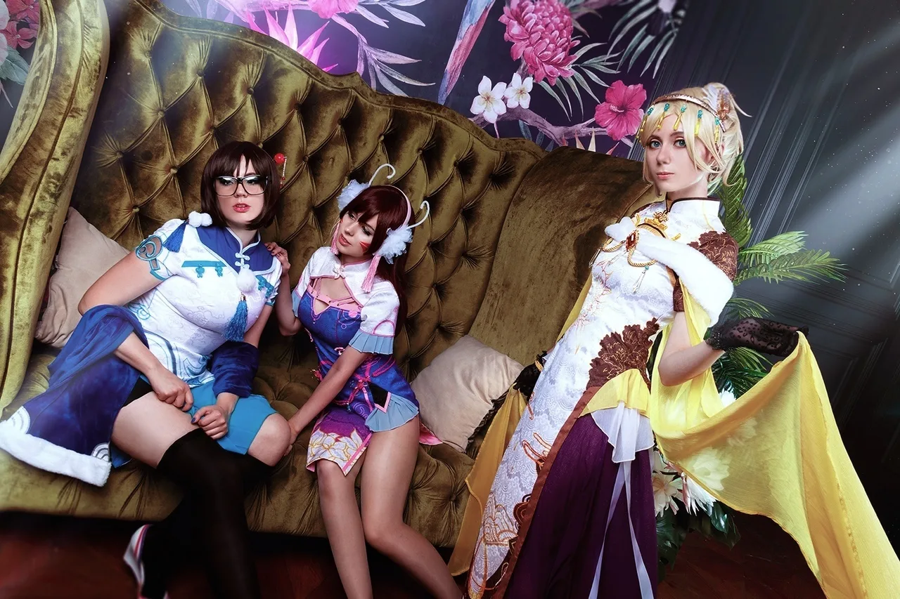 Overwatch Cosplays - Cheongsam - Mercy, DVA e Mei com belos vestidos chineses - Foto 03