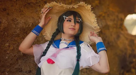 Tsuyu Asui com vestido fofíssimo - My Hero Academia - Cosplay capa