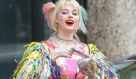 Aves de Rapina - Foto fota de bastidor da Arlequina - Harley Quinn - Topo