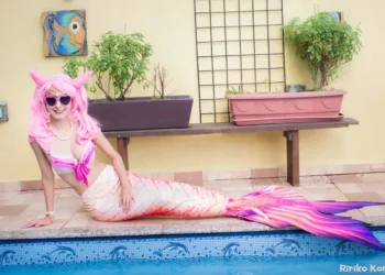 Cosplay Feminino da Chibiusa em estilo sereia - Sailor Moon - Fantasia Feminina - Cosplay de Anime Topo