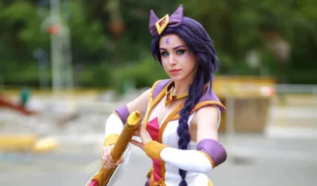 Lindo Cosplay Feminino da Diana Guardiã Estelar - League of Legends - Star Guardian LoL Original Costume - Topo