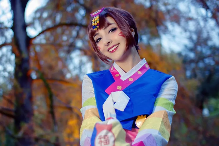 Overwatch - Lindo Cosplay da D.VA Palanquin - Estilo oriental feminino Topo