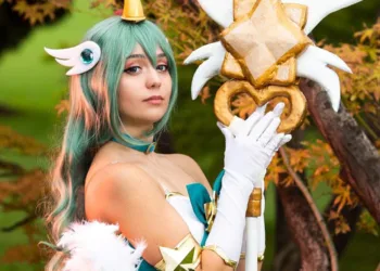 Soraka Guardiã Estelar - Lindo Cosplay Feminino de League of Legends com vestido fofo - Topo