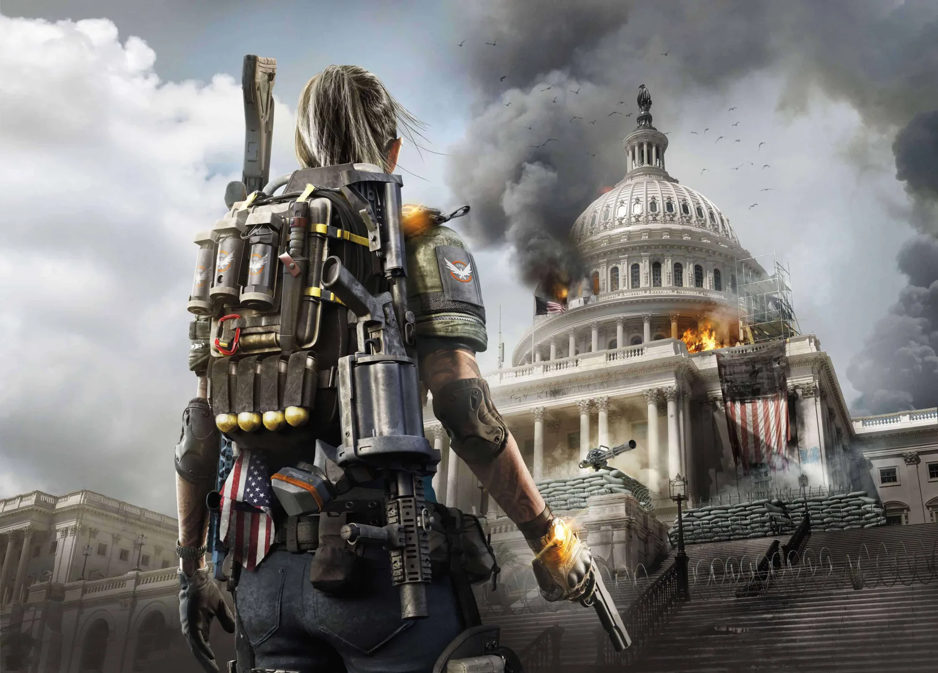 Quiz garante acesso ao beta de The Division 2, saiba como obter The Division 2 - Personagem olhando para a Casa Branca, que será o quartel general das Forças da Division em Washington