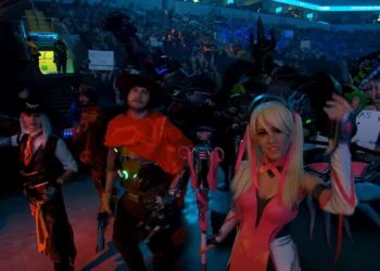 Cosplays na Overwatch League - Mccree - Ashe - Reinhardt e Mercy Rosa - 01