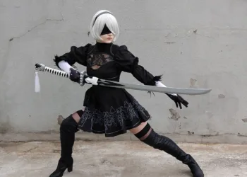 Cosplay impressionante da 2B - Nier Automata - Cosplay Feminino com vestido