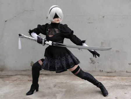 Cosplay impressionante da 2B - Nier Automata - Cosplay Feminino com vestido