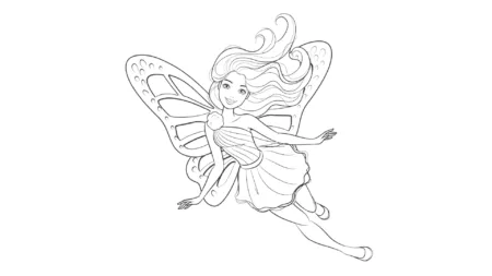 Barbie Fada - Lindo desenho pra colorir, pintar e imprimir - Atividade para crianças - Wallpaper Full HD Papel de Parede