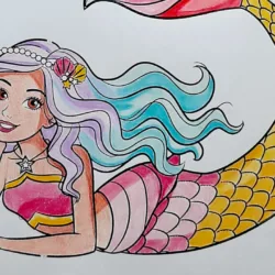 Boneca Barbie Sereia Dreamtopia - Colorindo um lindo desenho - Mermaid Coloring Pages Topo