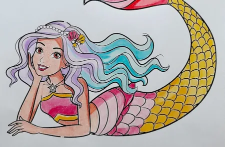 Boneca Barbie Sereia Dreamtopia - Colorindo um lindo desenho - Mermaid Coloring Pages Topo
