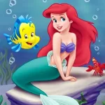Ariel Mermaid Colored Version - Pequena Sereia - Versão colorida 01