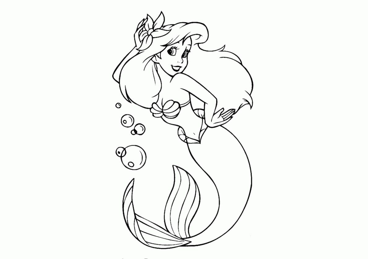 Ariel a Pequena Sereia - Desenhos pra colorir pintar e imprimir - Princesa Disney - Molde Art Infantil 001