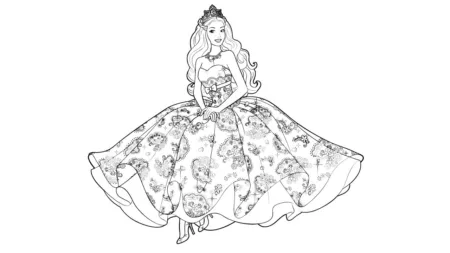Barbie Princess Coloring Page - Princesa Barbie - Desenho pra colorir e imprimir Capa