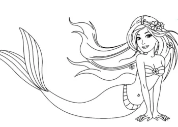 Barbie Sereia – Veja mais de 60 desenhos pra pintar, colorir e imprimir Barbie Sereia – Desenho pra pintar, colorir e imprimir – Mermaid 13