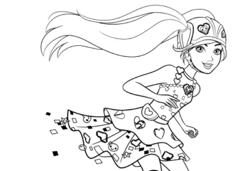 Barbie com Patins - Desenho pra colorir - Capa