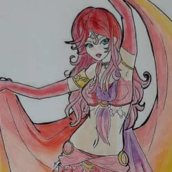 Colorindo uma lineart de Dançarina do Ventre - Belly Dancer Fanart - Namtia Topo
