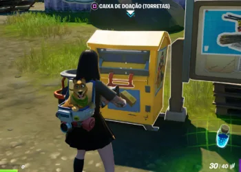 Guia de Fortnite: Coloque doações em uma caixa de doação da guerra Fortnite - Desafio de fazer doações em uma caixa de doação da guerra - Capa