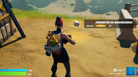 Guia de Fortnite - Achando um presente lendário - Desafio de Aniversário do Ano 4 - Temporada 8 - Capa