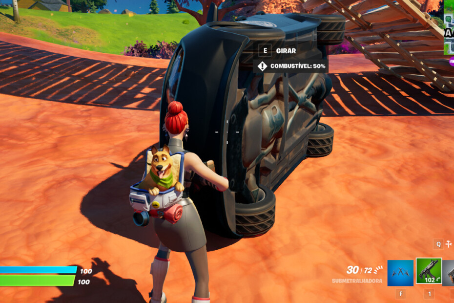 Guia de Fortnite - Carro virado após passar por uma rampa - Capa