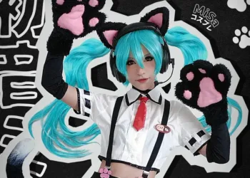 Hatsune Miku versão Nyanko - Cosplay Capa