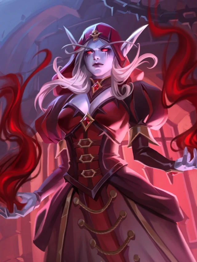 Hearthstone: Jogando com o novo Caçador Missão (de Ascensão do Lich Rei) Hearthstone - Sanguine Sylvanas Art capa 02