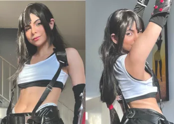 Belo cosplay da Tifa, de Final Fantasy VII, da Marcela capa