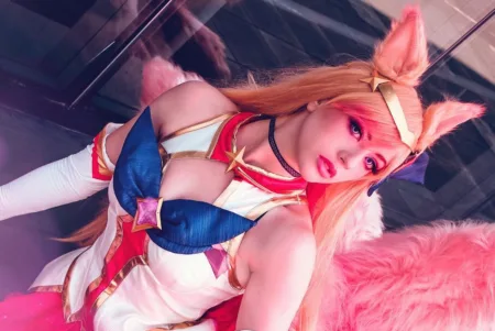 Lindíssimo Cosplay Feminino da Ahri Star Guardian - League of Legends - LoL - Guardiãs Estelares Topo