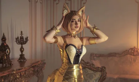 Belo cosplay da Ahri KDA Edição de Prestígio, de League of Legends - capa