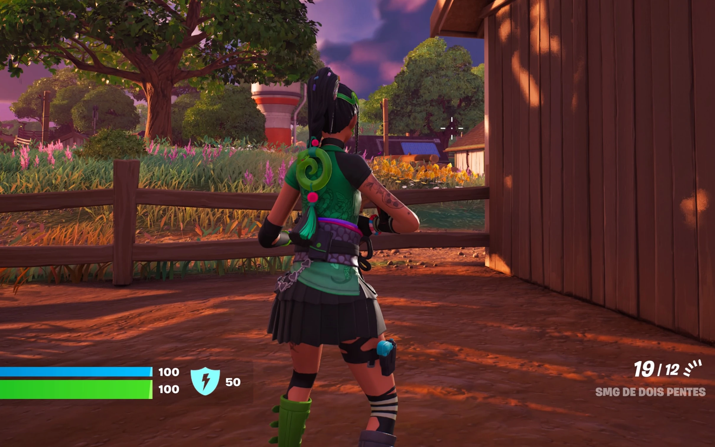 Fortnite: Coletando uma arma em um Ponto Denominado durante o dia