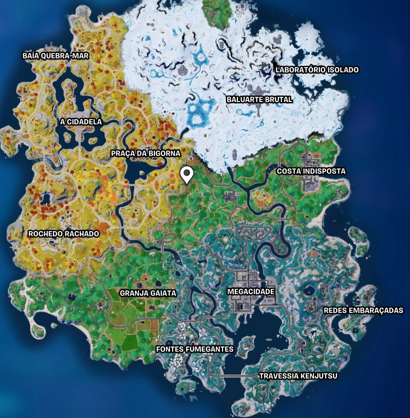 Mapa da ilha de Fortnite no Capítulo 4 Temporada 2