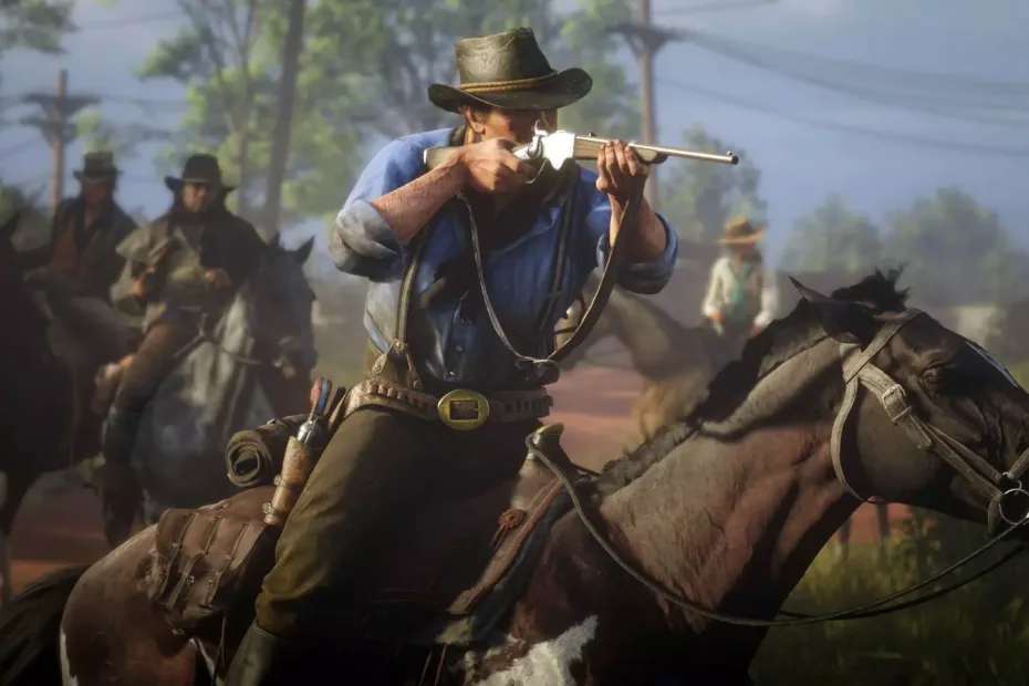 Red Dead Redemption 2 - Arthur Morgan riding horse - 001